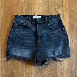 Abercrombie and Fitch Ultra High Rise Mom Short Black Denim